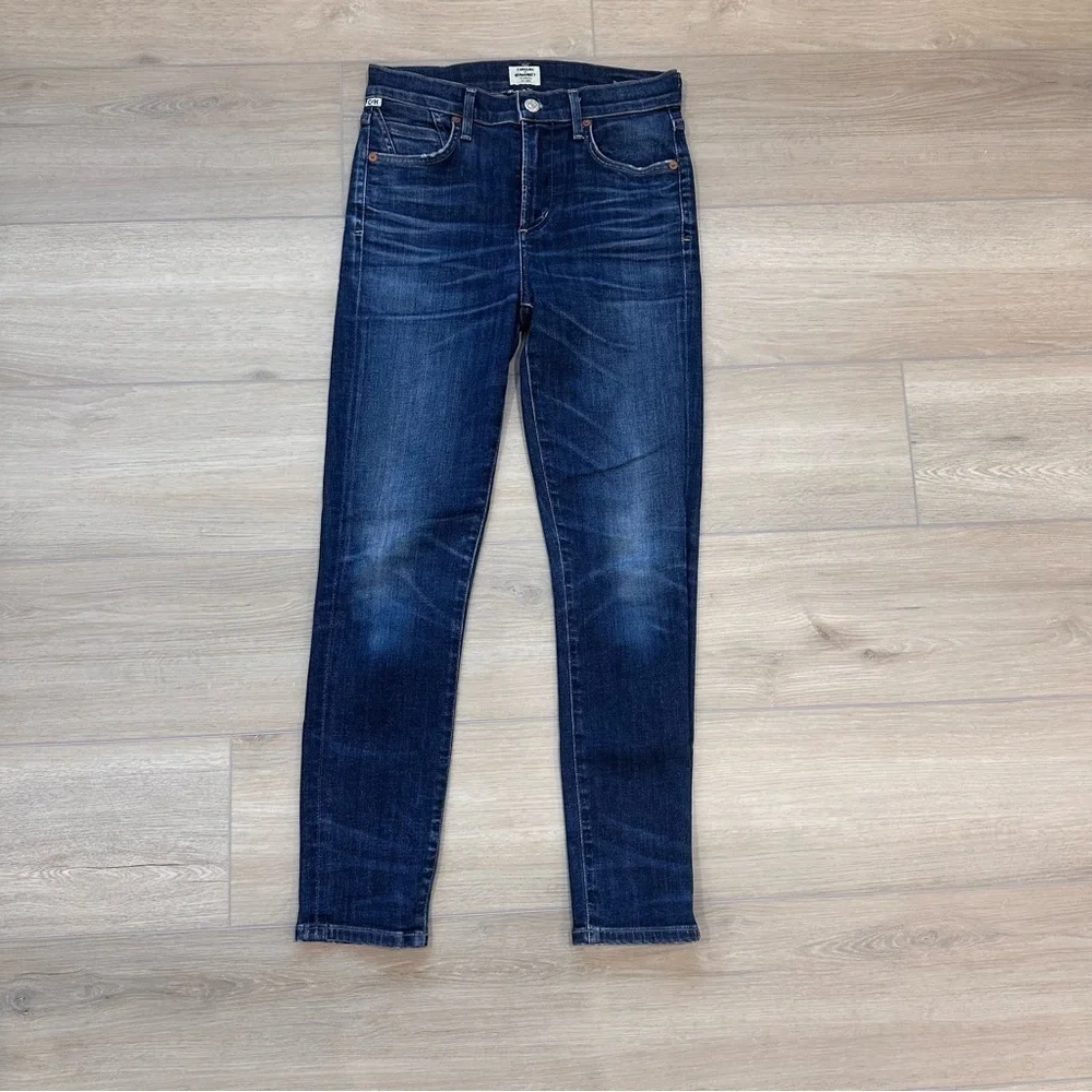 Citizens of Humanity vintage rocket crop high rise skinny jeans blue size 25